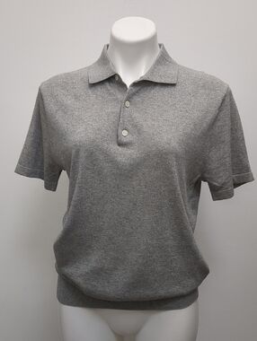 J. Crew Pima cotton Grey Short-Sleeve Polo Shirt size S capsule minimalist